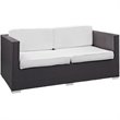 Modway Venice 8-Piece Aluminum Rattan Outdoor Patio Sofa Set in Espresso/White