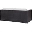Modway Venice 8-Piece Aluminum Rattan Outdoor Patio Sofa Set in Espresso/White