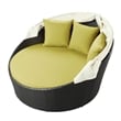 Modway Siesta Rattan Weave/Aluminum Canopy Patio Daybed in Espresso/Peridot