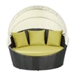 Modway Siesta Rattan Weave/Aluminum Canopy Patio Daybed in Espresso/Peridot