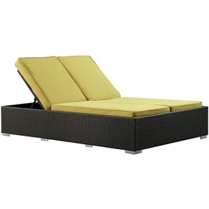 Modway Evince Double Patio Chaise in Espresso and Peridot