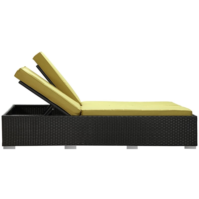 Modway Evince Double Patio Chaise in Espresso and Peridot