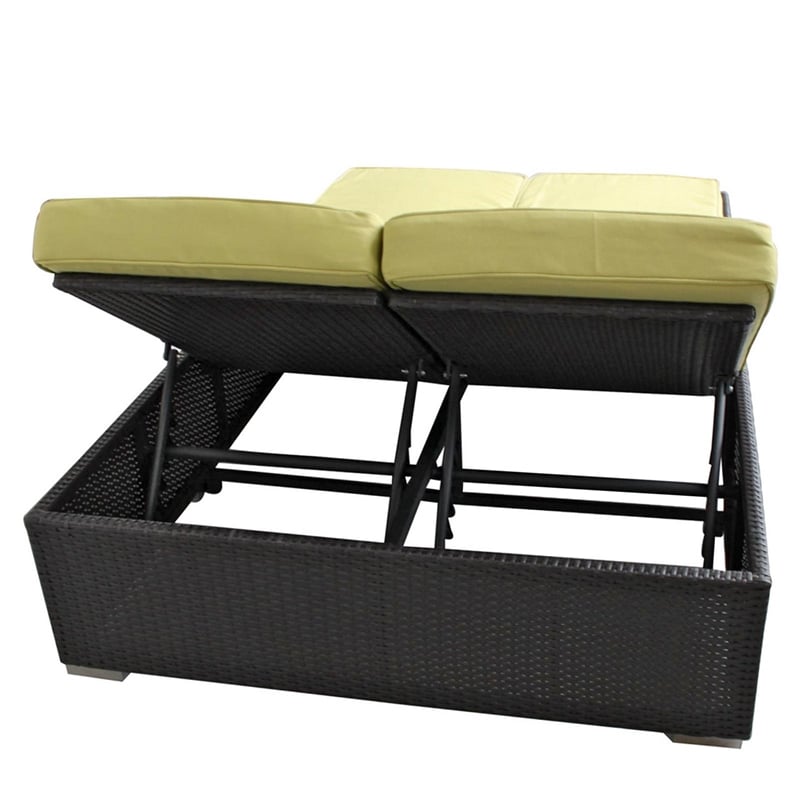Modway Evince Double Patio Chaise in Espresso and Peridot