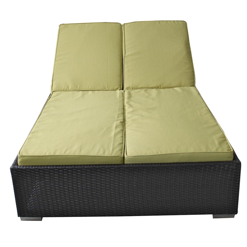 Modway Evince Double Patio Chaise in Espresso and Peridot