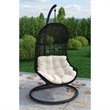 Modway Parlay Patio Fabric and Rattan Swing Lounge Chair in Espresso/Beige
