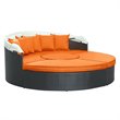 Modway Quest Aluminum and Rattan Canopy Patio Daybed in Espresso/Orange
