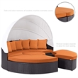 Modway Quest Aluminum and Rattan Canopy Patio Daybed in Espresso/Orange