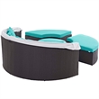 Modway Quest Aluminum and Rattan Canopy Patio Daybed in Espresso/Turquoise