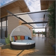 Modway Quest Aluminum and Rattan Canopy Patio Daybed in Espresso/White