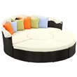 Modway Quest Aluminum and Rattan Canopy Patio Daybed in Espresso/White
