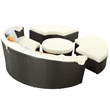 Modway Quest Aluminum and Rattan Canopy Patio Daybed in Espresso/White