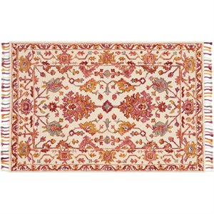 zharah hand hooked wool rug in berry