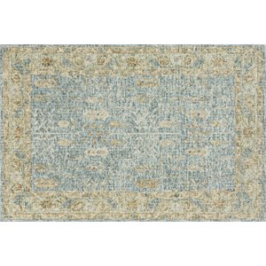 loloi julian hand hooked wool rug in blue and gold