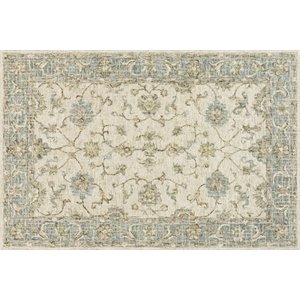 loloi julian hand hooked wool rug in ivory and spa