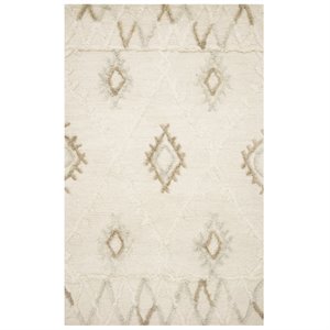 loloi symbology by justina blakeney hand tufted wool rug in ivory and slate