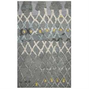loloi symbology by justina blakeney hand tufted wool rug in gray and ivory