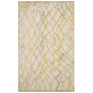 loloi symbology by justina blakeney hand tufted wool rug in ivory and yellow