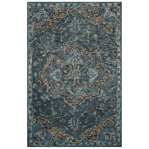 loloi victoria wool rug in teal and brown