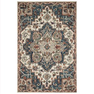 loloi victoria wool rug in blue and red