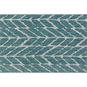 isle rug in teal and gray