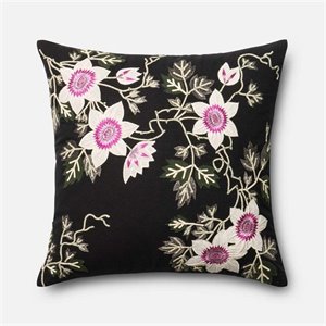 p0295bliv cotton pillow in black and ivory