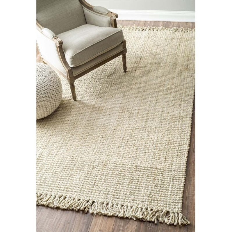 Nuloom 3' x 5' Hand Woven Chunky Loop Jute Rug in Bleached NCCL01E305