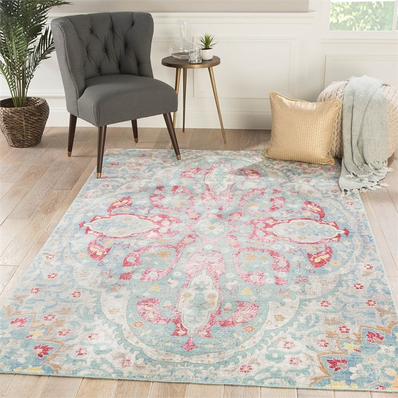 Jaipur Living Ceres 9' x 12' Area Rug in Light Blue and Pink RUG139453