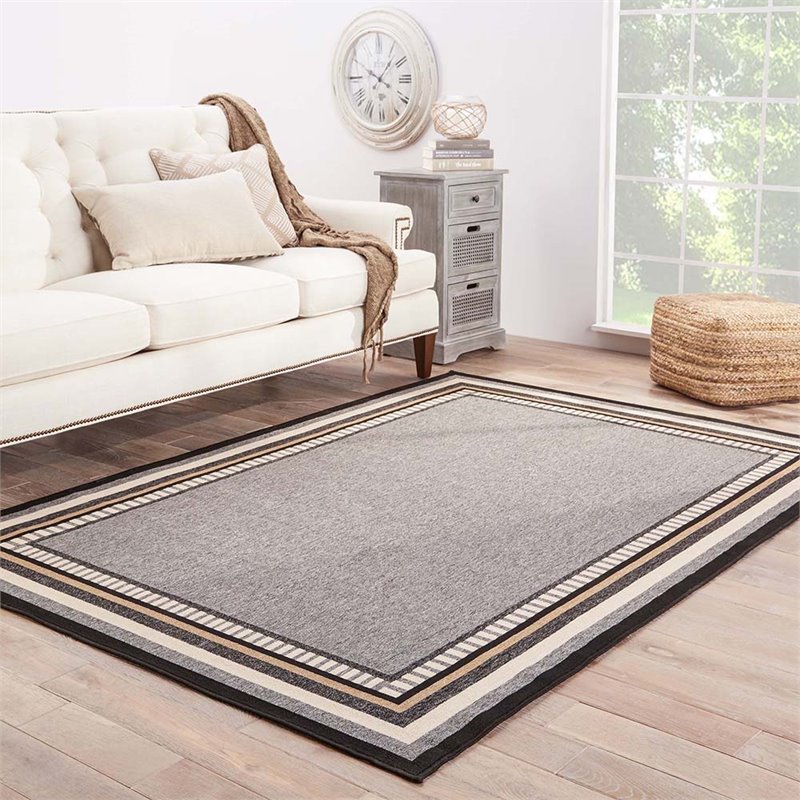 Jaipur Living Bloom 9' x 12' Area Rug in Gray and Black RUG139723
