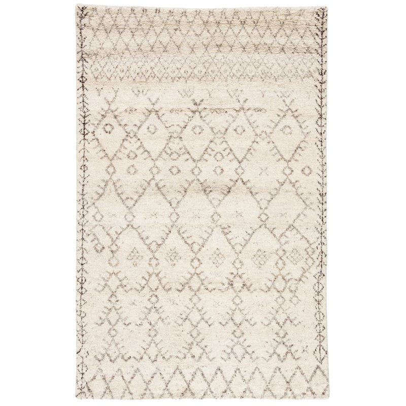 Hand Knotted Wool Area Rug In Ivory, 12 X 15 Rugs