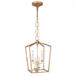 Elegant Lighting Denmark 4 Light Pendant in Golden Iron