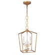 Elegant Lighting Denmark 4 Light Pendant in Golden Iron