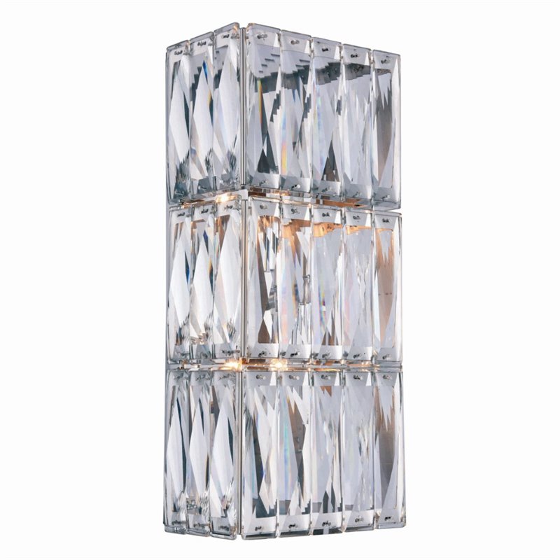 Elegant Lighting Cuvette 2 Light Vantiy Light in Chrome