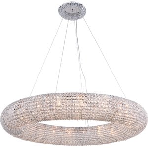 Elegant Lighting Paris 20 Light Royal Cut Crystal Chandelier in Chrome