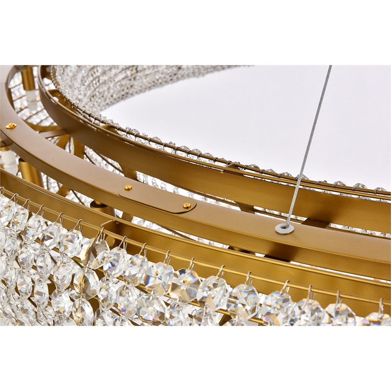 Elegant Lighting Paris 30-Light Royal Cut Crystal & Steel Chandelier in Chrome