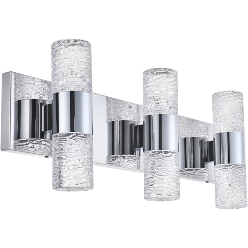 Elegant Lighting Vega 6 Light Clear LED Vanity Light in Chrome