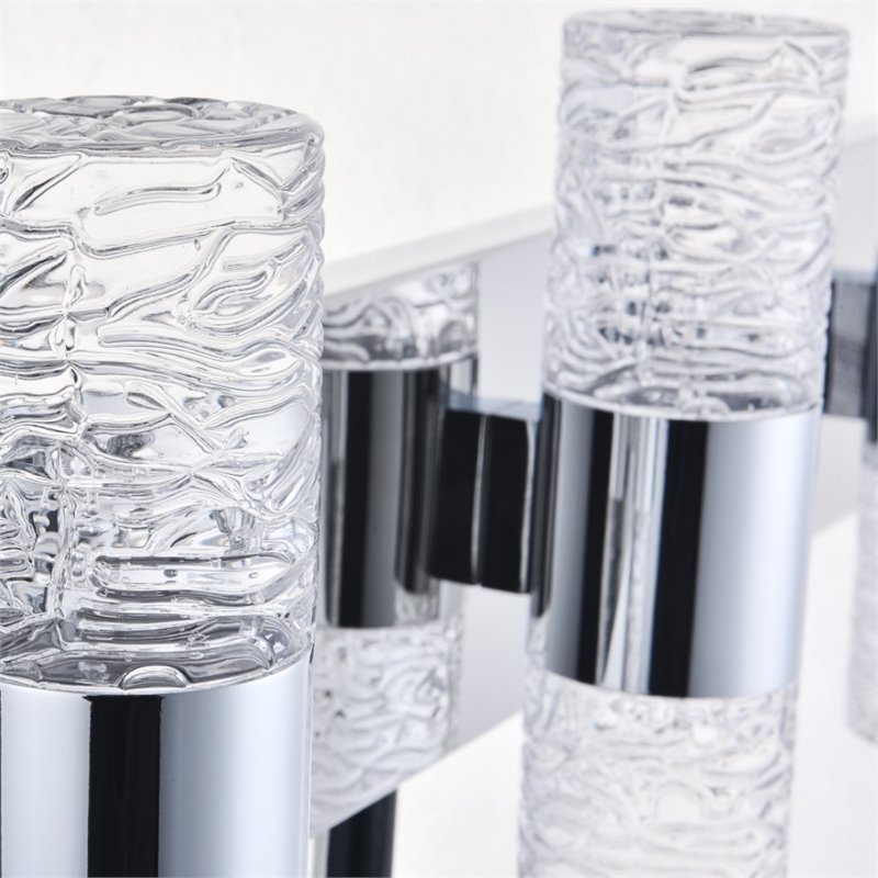 Elegant Lighting Vega 6 Light Clear LED Vanity Light in Chrome