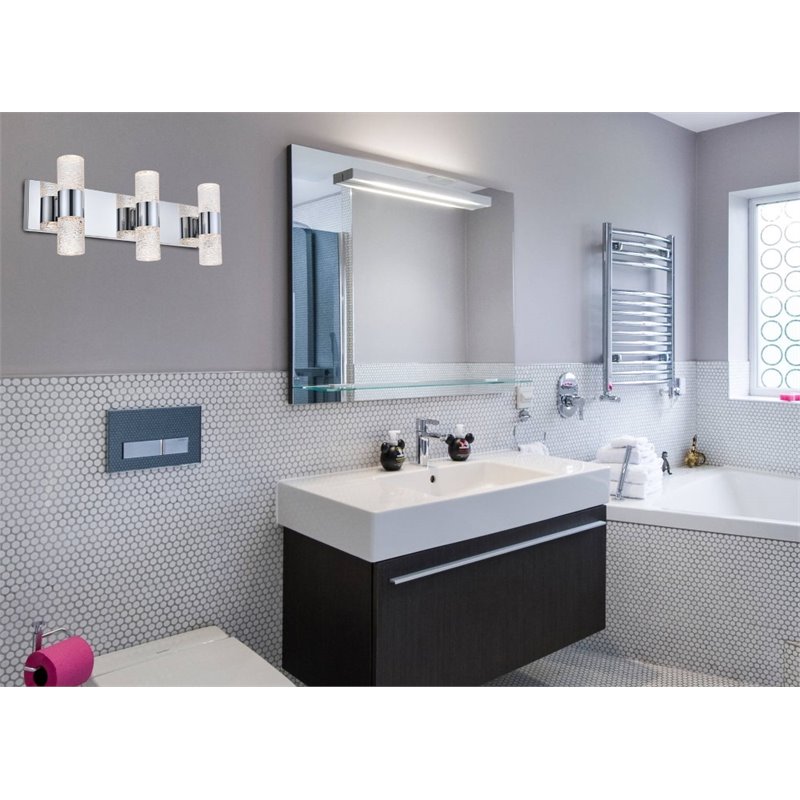 Elegant Lighting Vega 6 Light Clear LED Vanity Light in Chrome