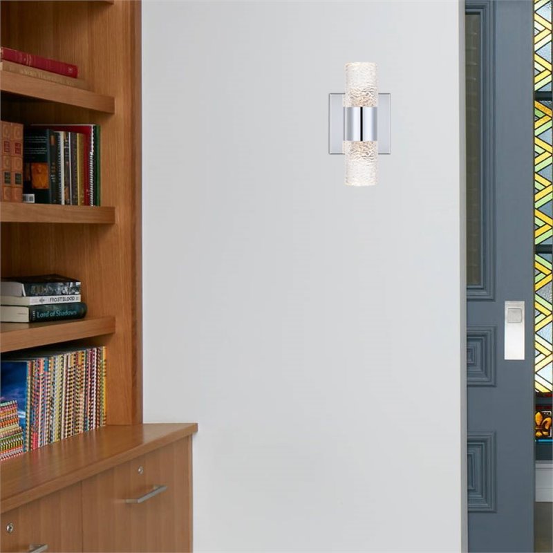 Elegant Lighting Vega 2 Light Clear LED Vanity Light in Chrome