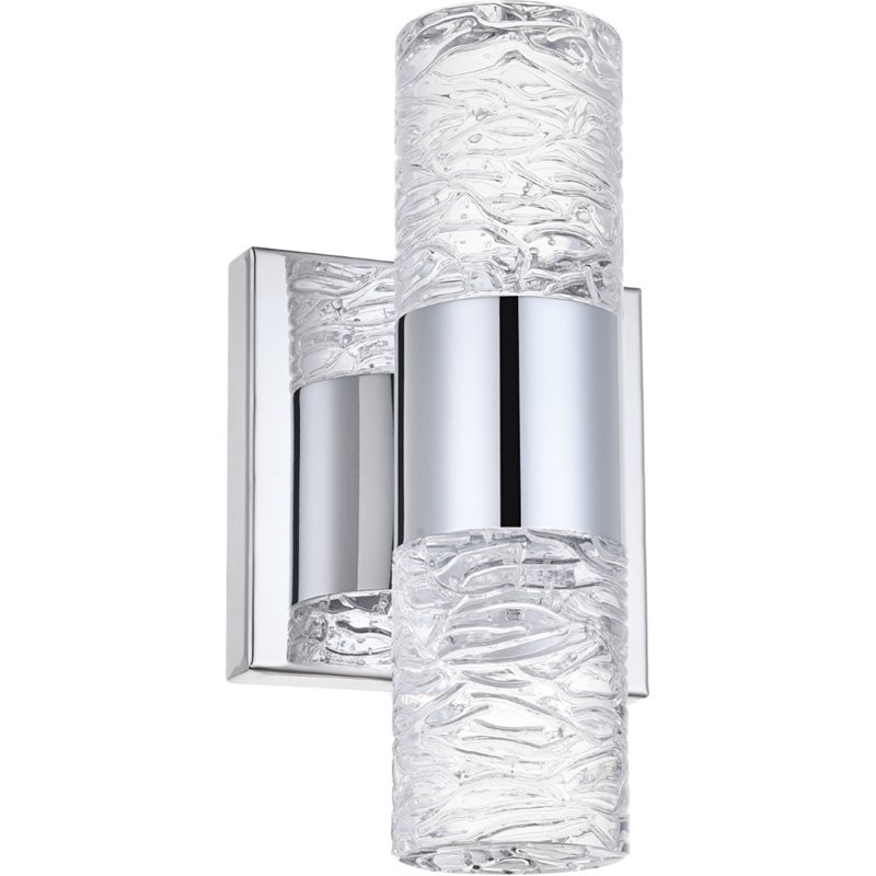 Elegant Lighting Vega 2 Light Clear LED Vanity Light in Chrome