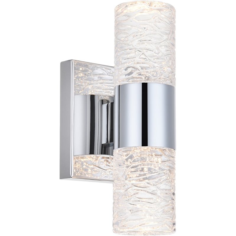 Elegant Lighting Vega 2 Light Clear LED Vanity Light in Chrome
