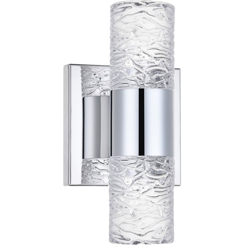 Elegant Lighting Vega 2 Light Clear LED Vanity Light in Chrome