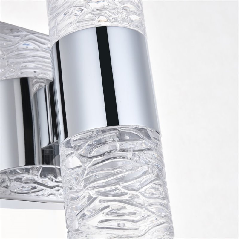 Elegant Lighting Vega 2 Light Clear LED Vanity Light in Chrome