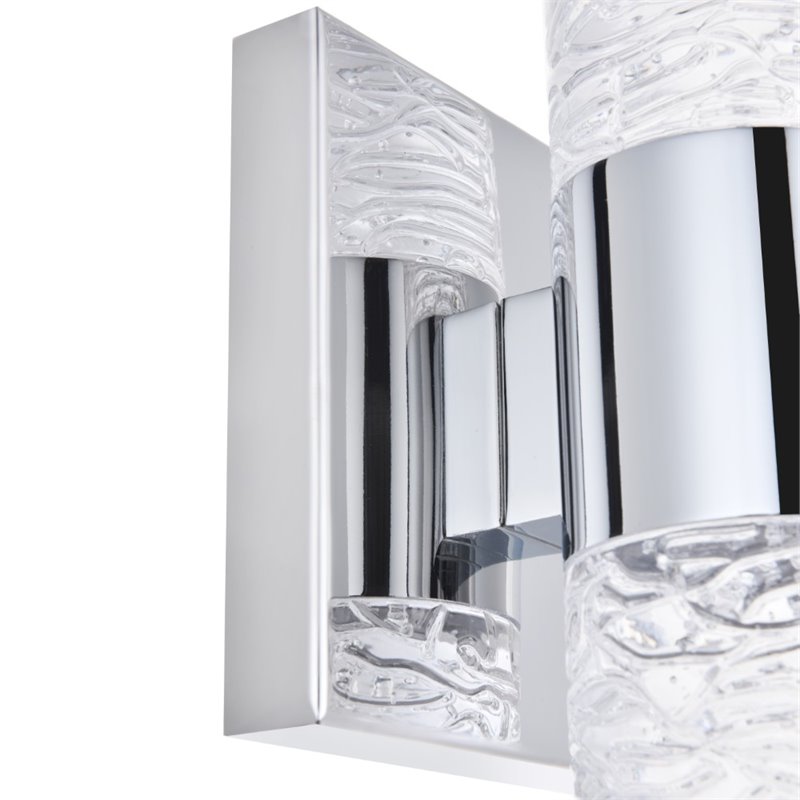 Elegant Lighting Vega 2 Light Clear LED Vanity Light in Chrome