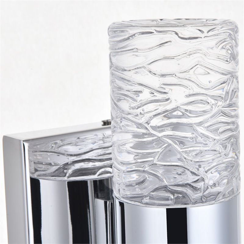 Elegant Lighting Vega 2 Light Clear LED Vanity Light in Chrome