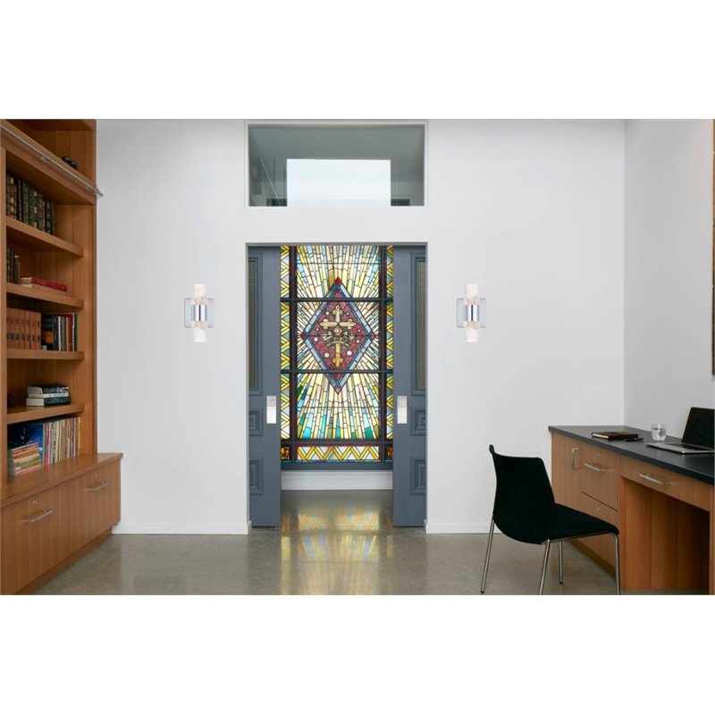 Elegant Lighting Vega 2 Light Clear LED Vanity Light in Chrome