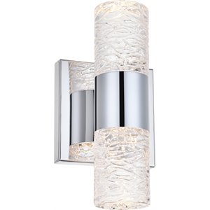 Elegant Lighting Vega 2 Light Clear LED Vanity Light in Chrome