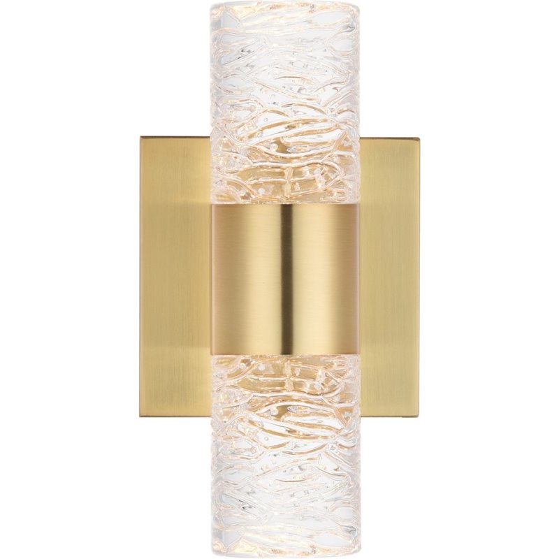 Elegant Lighting Vega 2 Light Clear LED Vanity Light in Gold