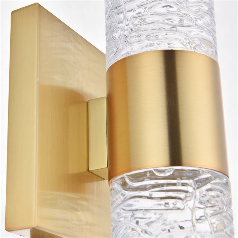 Elegant Lighting Vega 2 Light Clear LED Vanity Light in Gold