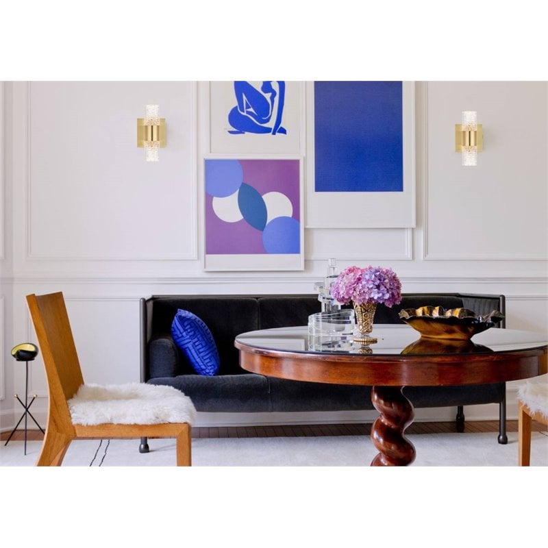 Elegant Lighting Vega 2 Light Clear LED Vanity Light in Gold