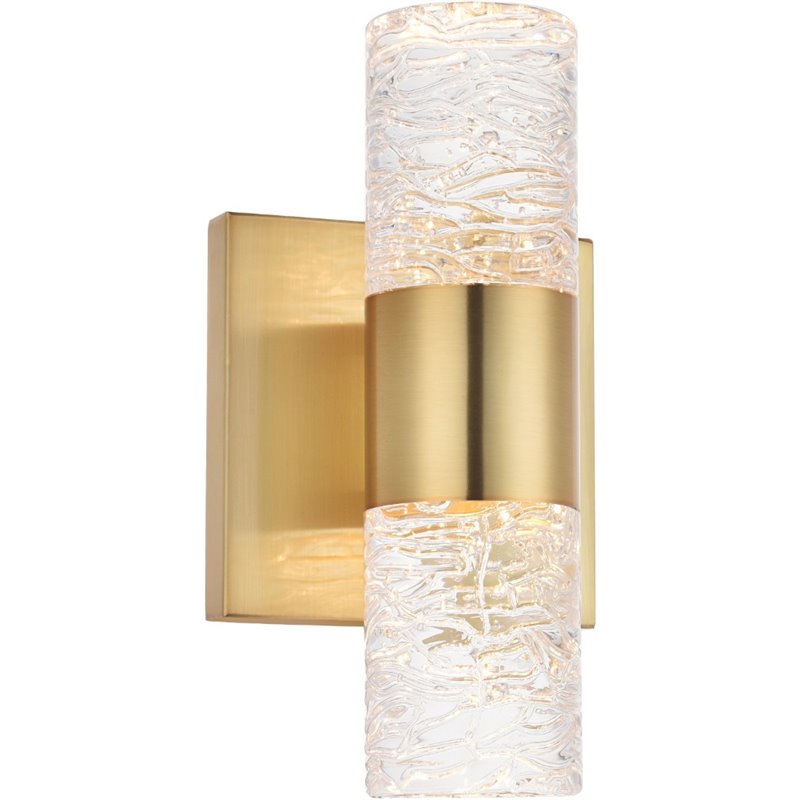 Elegant Lighting Vega 2 Light Clear LED Vanity Light in Gold